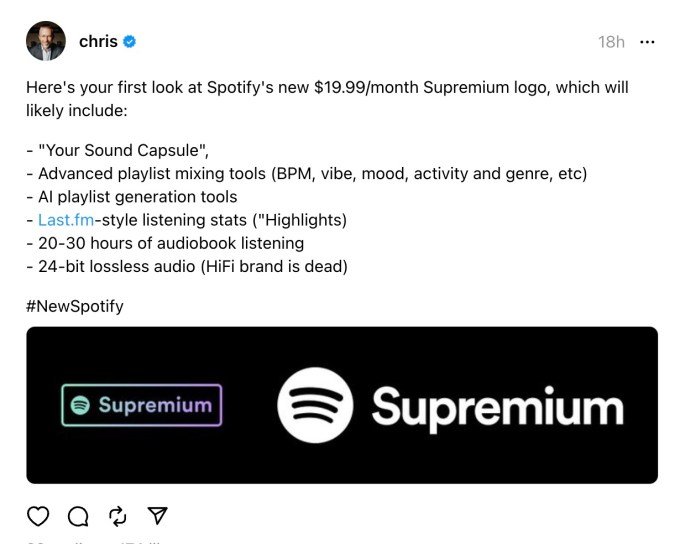 Spotify spotted prepping a .99/mo ‘Superpremium’ service with lossless audio, AI playlists and more